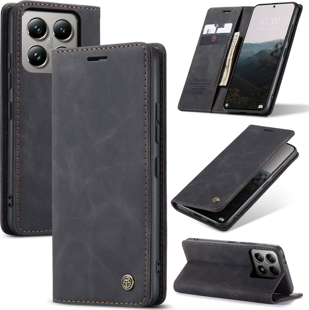 Hülle für Xiaomi 14T Pro Retro Kunstledertasche mit Produktbild 