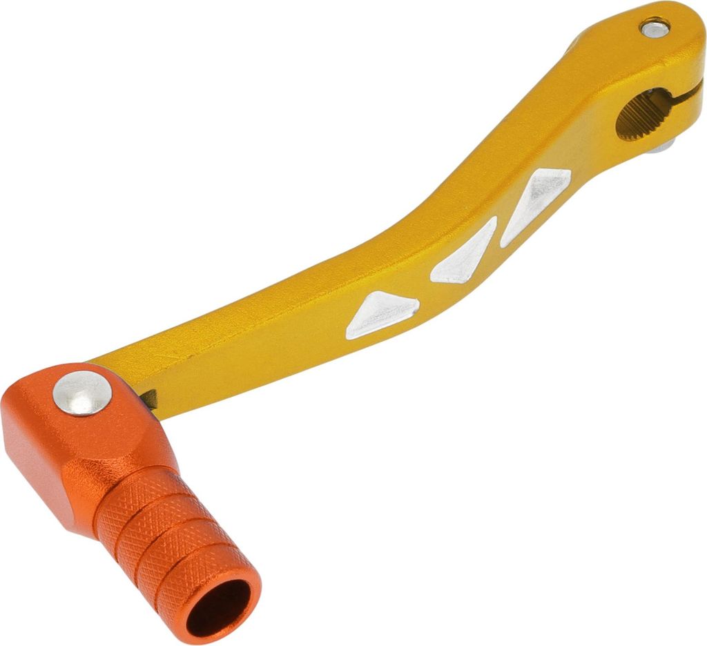Faltbarer Motorrad-Schalthebel für Yamaha TTR 50cc Aluminiumlegierung Pedal-Schalthebelarm Goldfarbener Hebel Oranger Kopf
