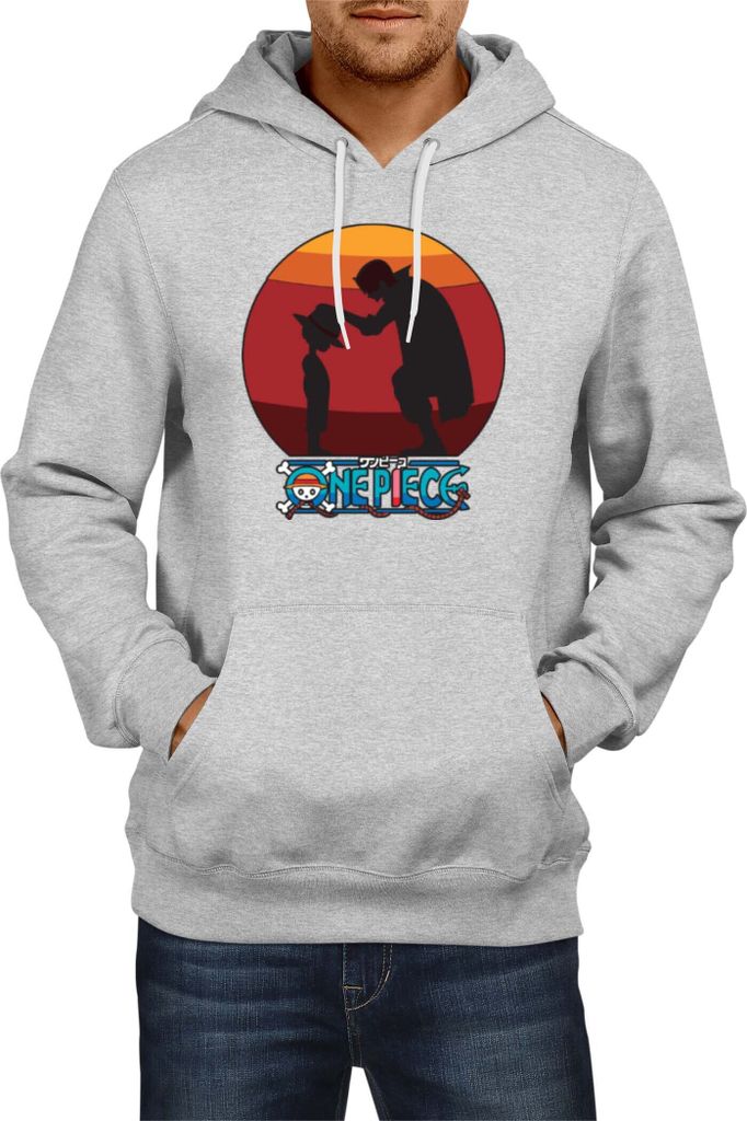 Herren Kapuzenpullover Japan Anime Manga One Manga Piece Anime 13 Monkey Sunshine, Man L / Grau