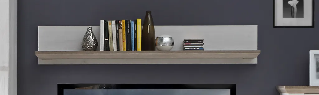 Étagère de salon Indianapolis pour livres et déco Chêne Neige 145cm