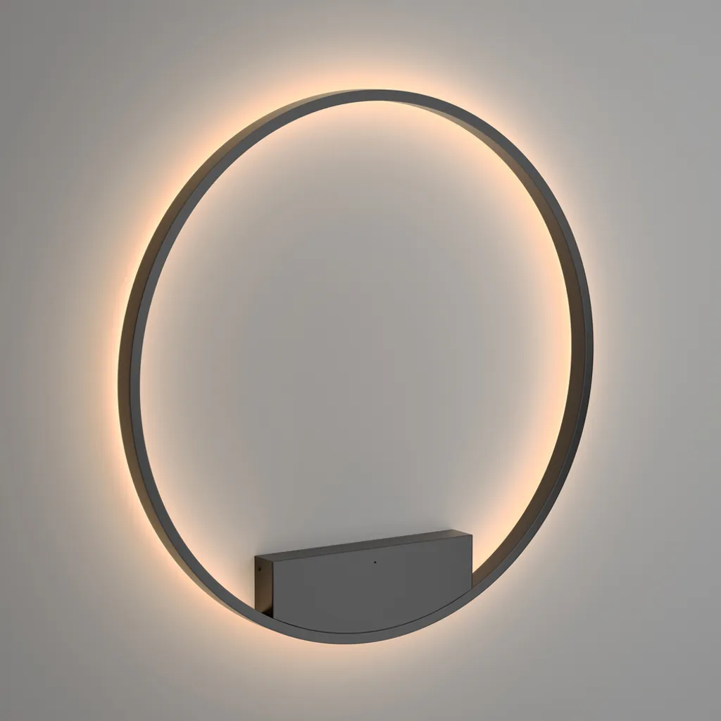 Applique LED Design en Aluminium Noir H 80 cm pour Éclairage Intérieur