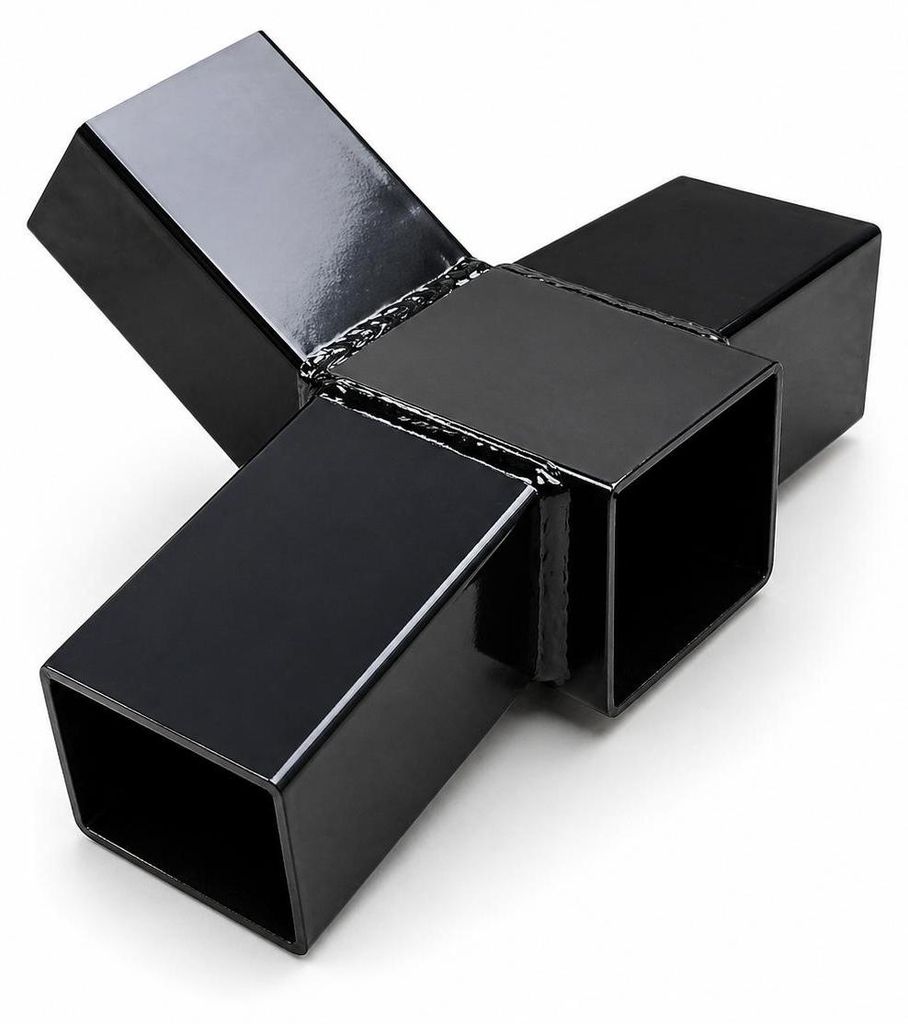 XXL Stahl Verbinder für Hängematte Gestell 100x100 mm | Kreuzverbinder 135° | Pulverbeschichtet Schwarz | bis 250 kg