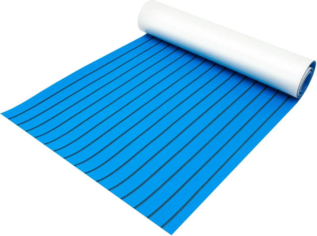 Tapis de pont pour bateau en mousse EVA autocollante 240x90cm Bleu Marine