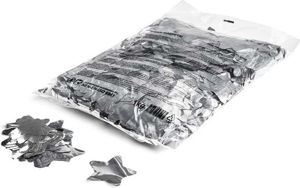 Magic FX Metallic Konfetti Sternförmig Ø55mm - Silber 1kg