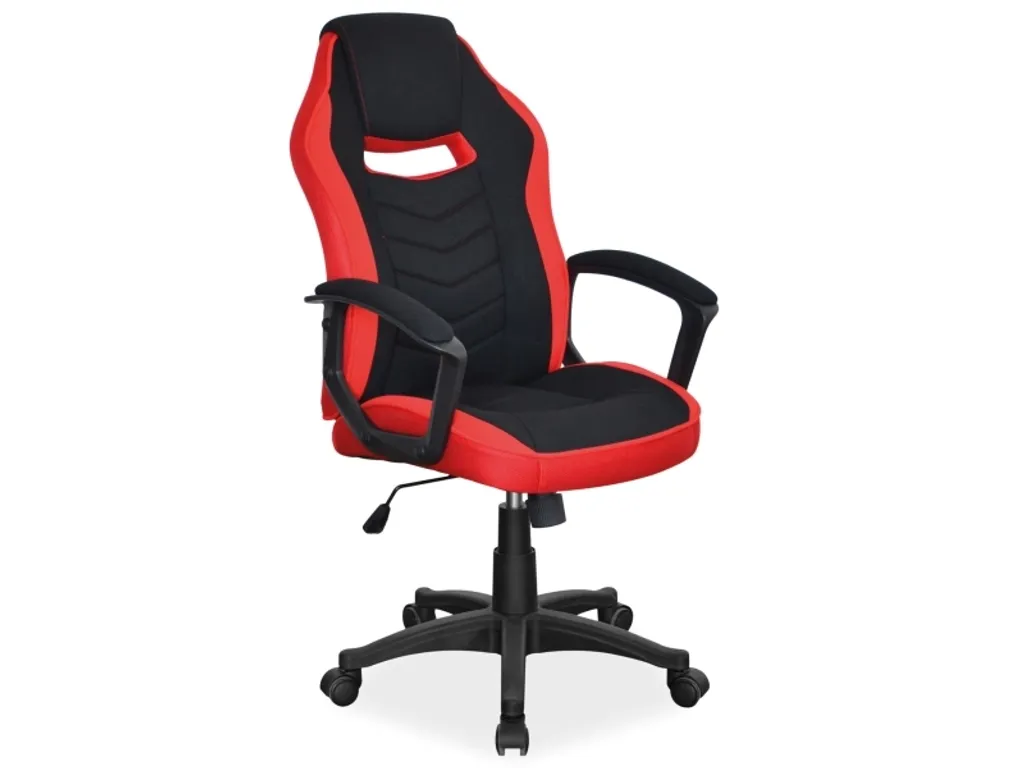 Chaise de bureau ELIDA pour télétravail - Confort lombaire noir et rouge