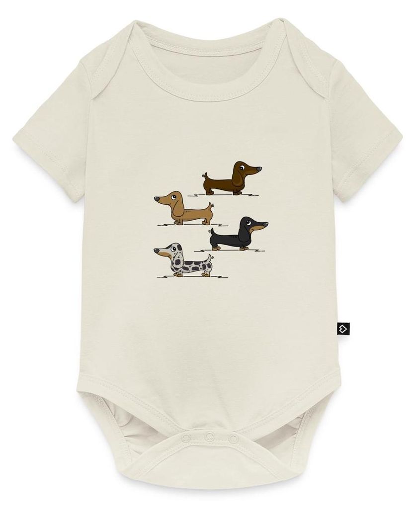 Spreadshirt Witzige Dackel Geschenk Für Hundebesitzer Zwergdackel Kurzarm Tages Baby Body, 86 (12-18 M.), Naturweiß