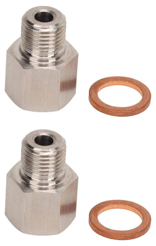 1/8-Zoll-NPT-Innengewinde auf M10 x 1,0-Außengewinde-Manometer-Sender-Adapter, Edelstahl, auslaufsicher, universell für Autos