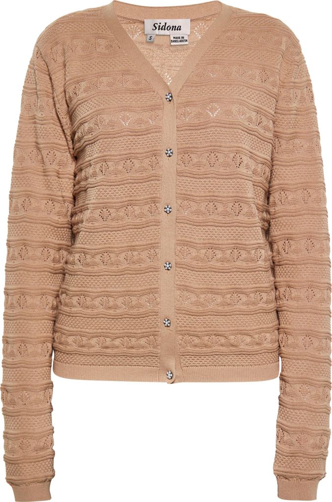 SIDONA damen strickjacke - taupe, XXL