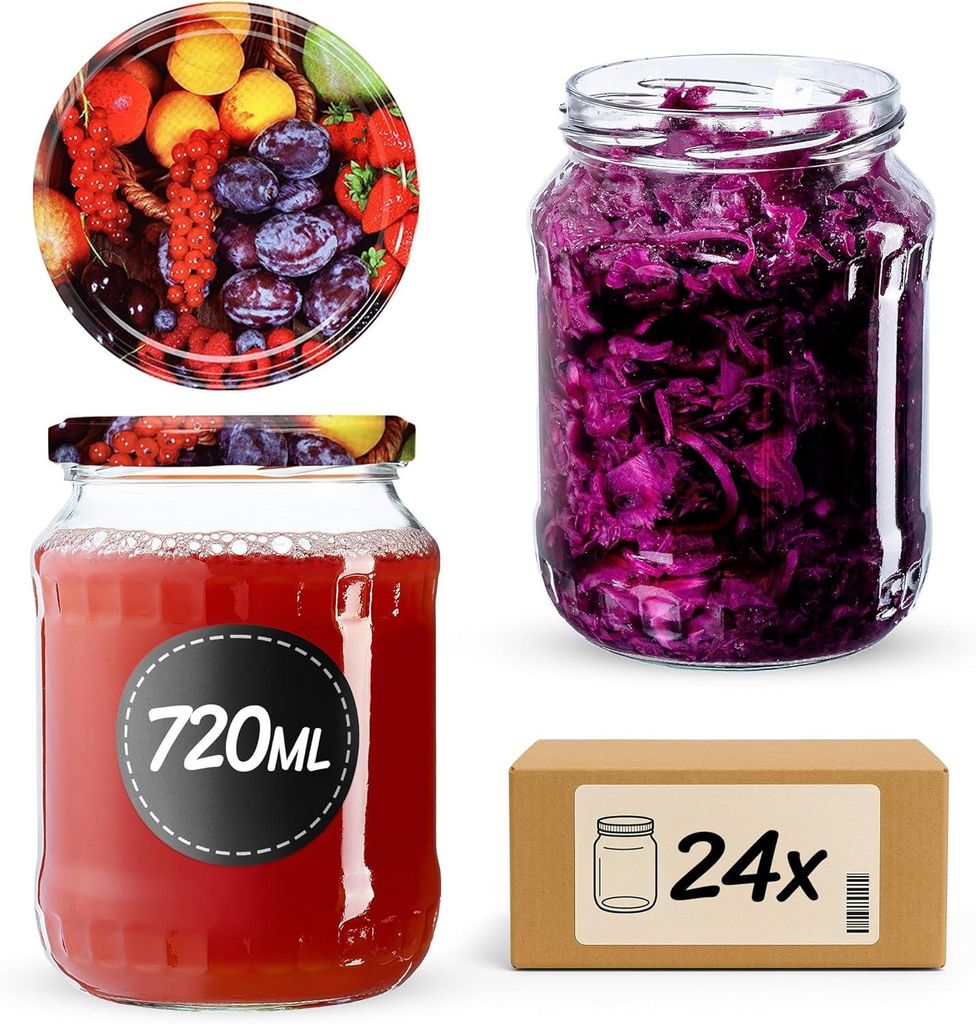 KADAX Einmachgläser mit Deckel "Jukka", Marmeladengläser, Produktbild 