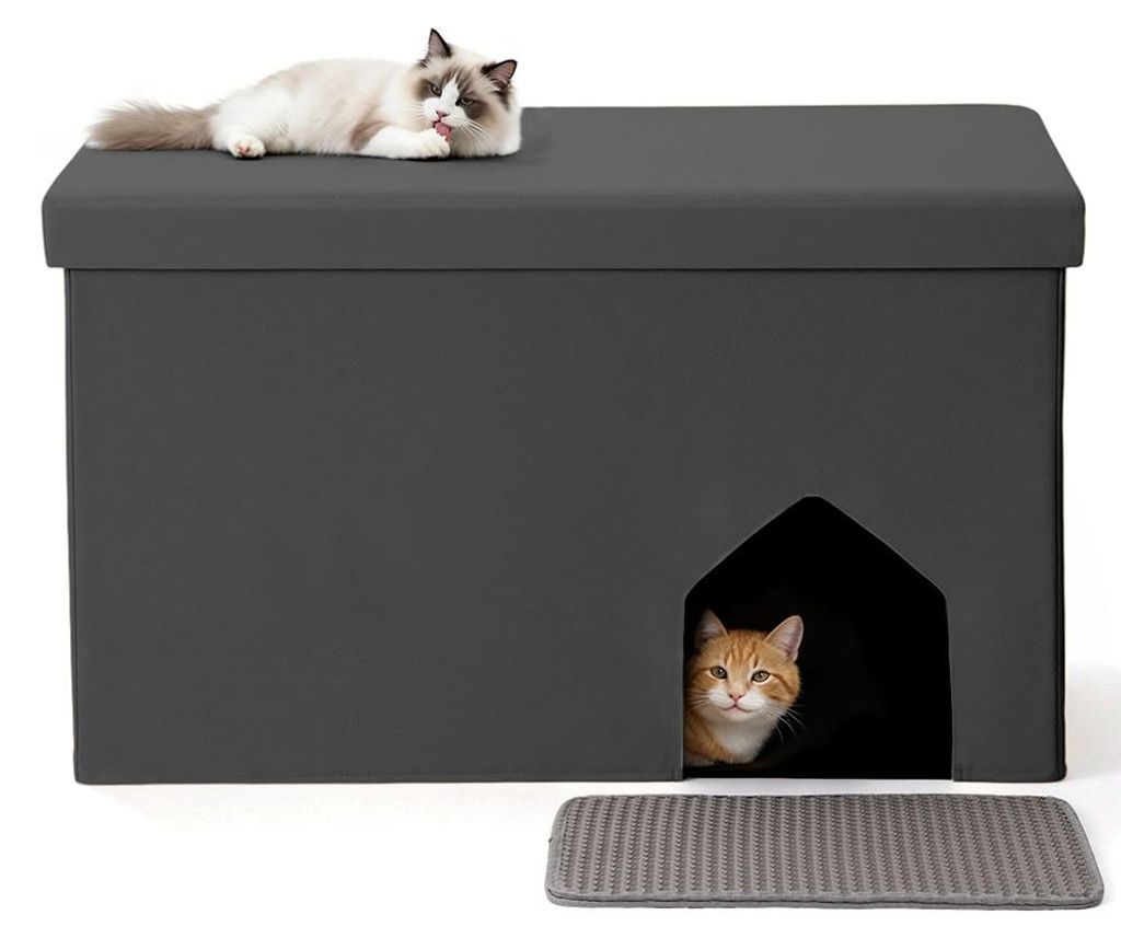 DOMIPET Katzenklo Schrank 3-in-1, Versteckte Katzentoilette Produktbild 