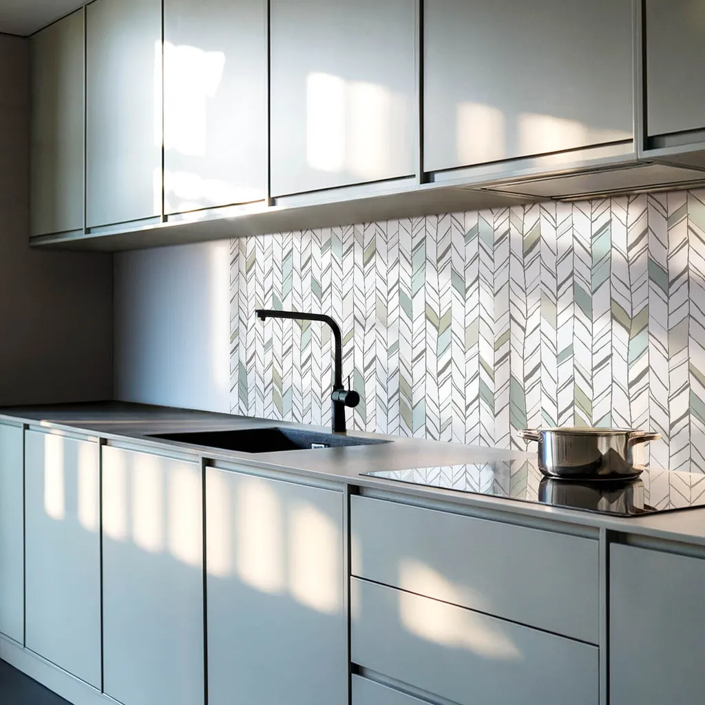 Piastrelle Autoadesive Foglia a Righe 50x50 cm - Arredo Cucina e Bagno - 2