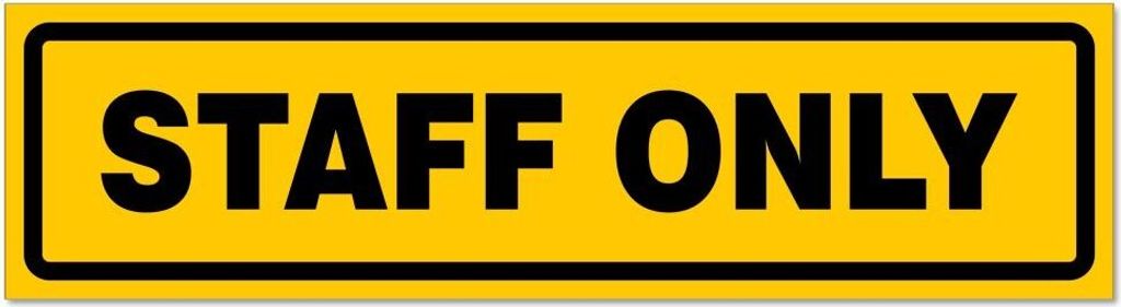 Kiwistar - Autoaufkleber - Gelb - Schwarz - 30 x 8 cm - Staff only invertiert - Hinweis Aufkleber Sticker für Auto, Kfz, Fahrrad, PKW, LKW