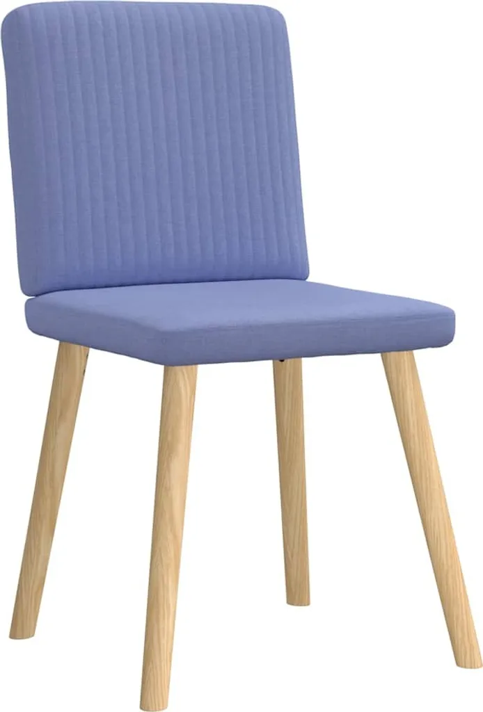 vidaXL Sedie da pranzo 2 pezzi. Tessuto blu denim - 4