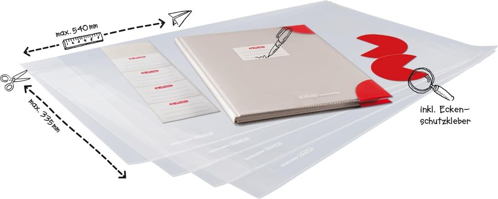 5 Stück Wasserdichte Buchschutzfolien - Transparente PP-Umschläge Für Schulbücher & Hefte