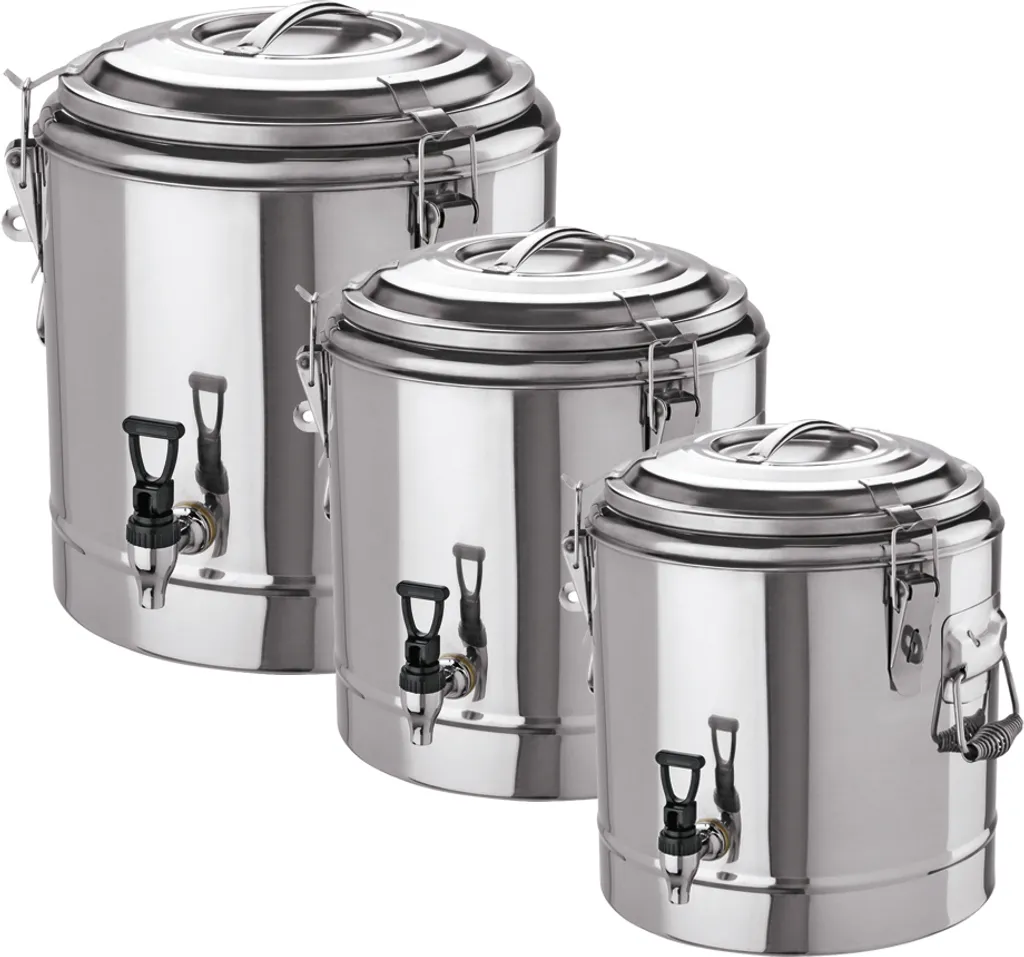 Récipient à double paroi thermique 12L en inox pour boissons chaudes