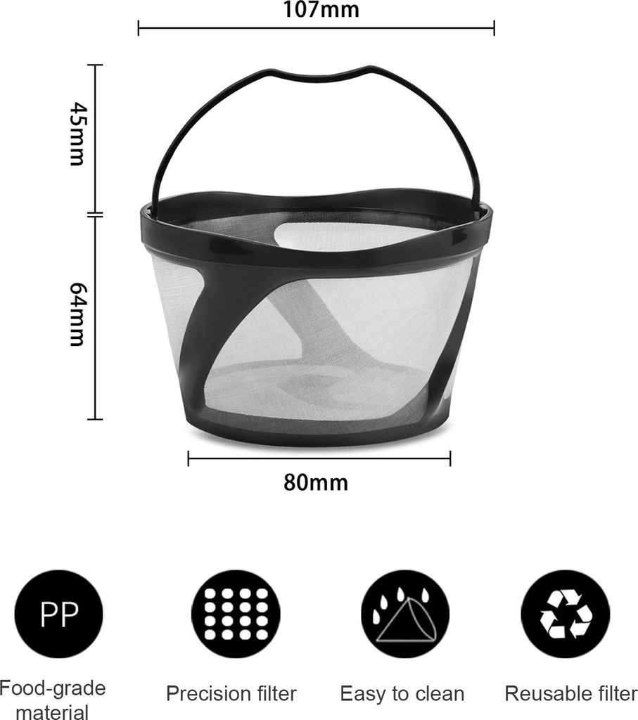 Wiederverwendbarer Mesh-Filterkorb für gemahlenen Kaffee Kompatibel mit Keurig K-Duo Essentials und K-Duo Brewers Kaffeemaschinen