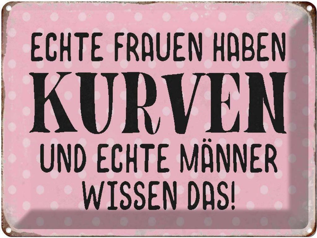 vianmo Blechschild 30x40 cm echte Frauen haben Kurven Produktbild 