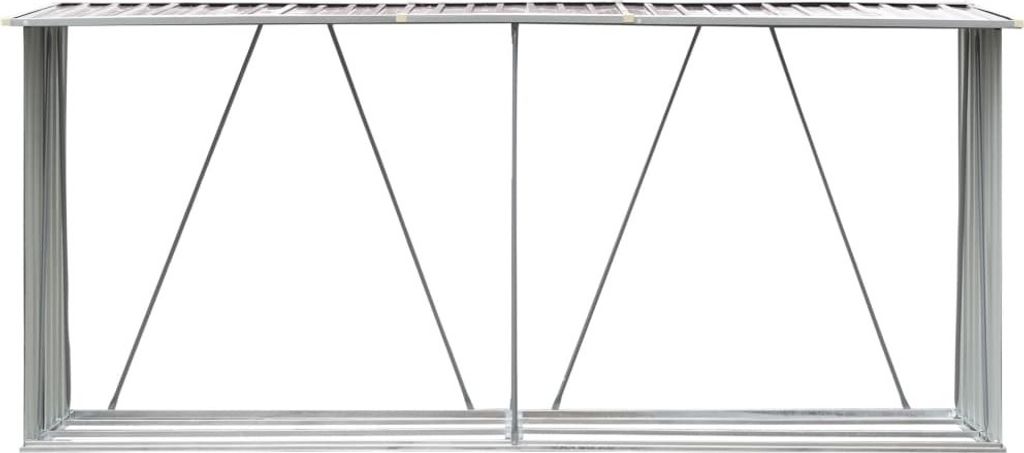 vidaXL Brennholzlager Verzinkter Stahl 330x84x152 cm Braun Produktbild 2