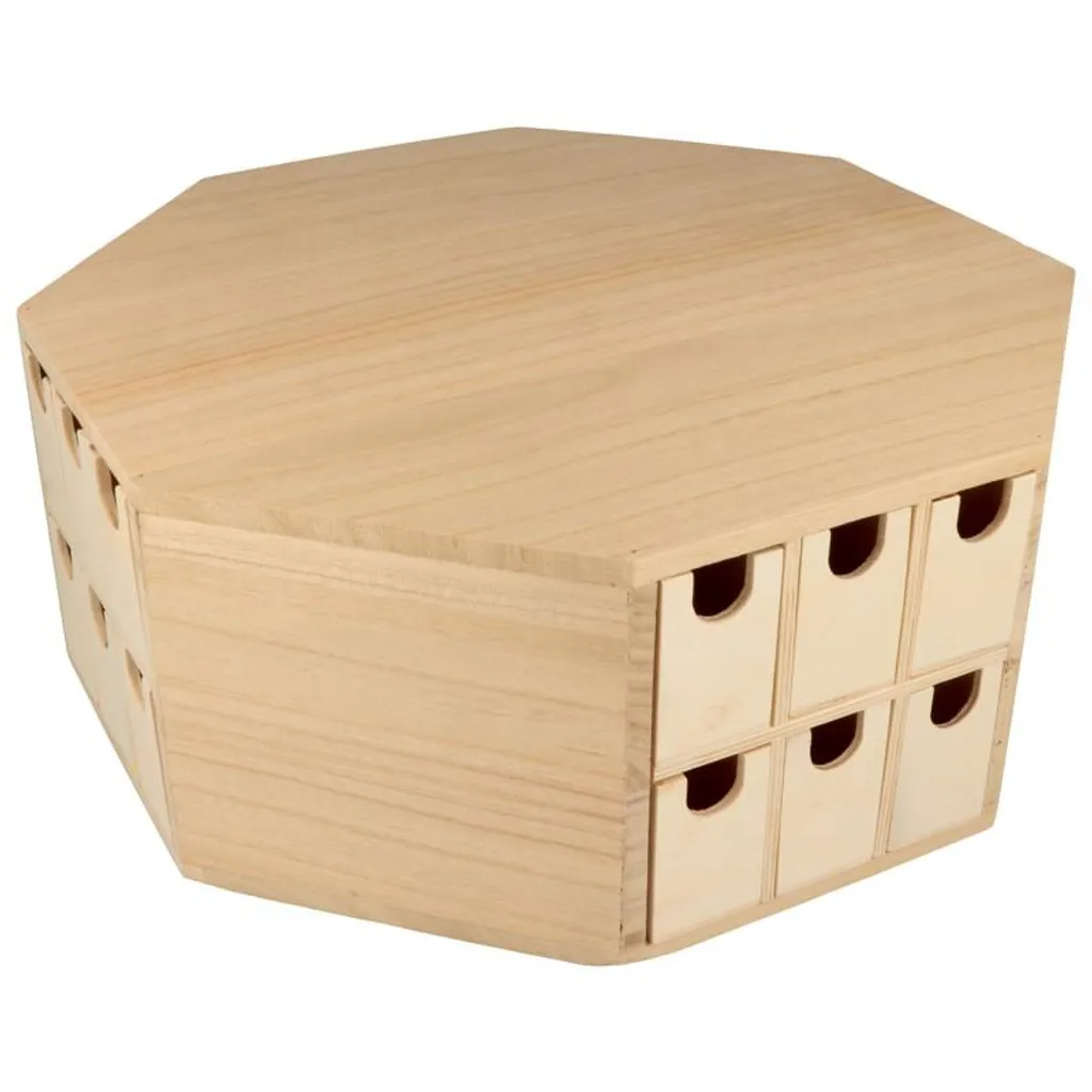 Meuble de Noël Octogonal à Décorer - Calendrier Avent en Bois