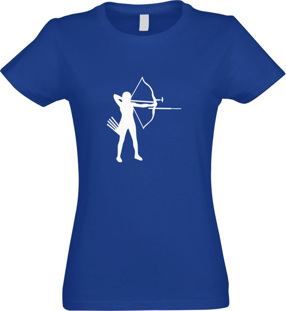 Kiwistar - T-Shirt tailliert - Damen - royal - Bogenschießen Bogensport - mit Motiv Bedruckt - Funshirt Design - Sport - Freizeit - Damen - L