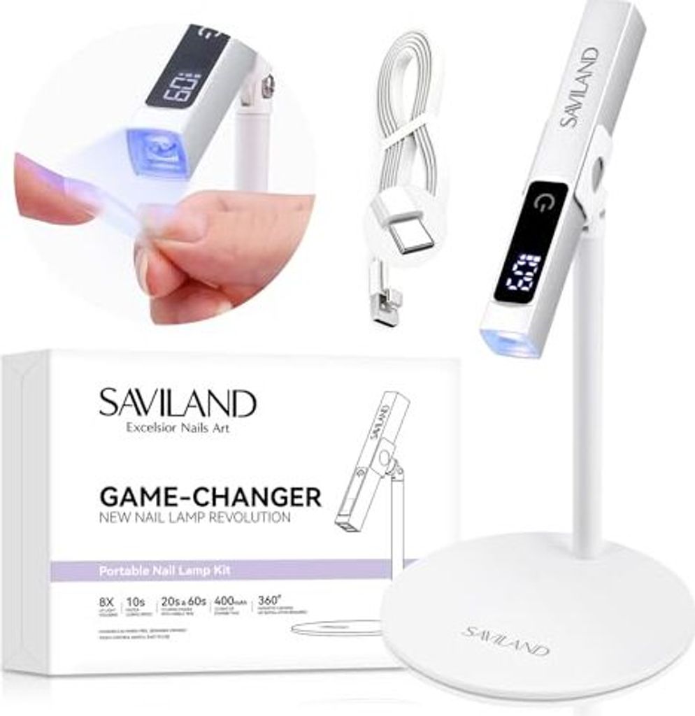 Saviland Mini UV Lampe Nägel 12 W LED gleichmäßig trocken tragbares Design -Reise Gel Kleine Nagellack Poly Builder Anfänger, Salon