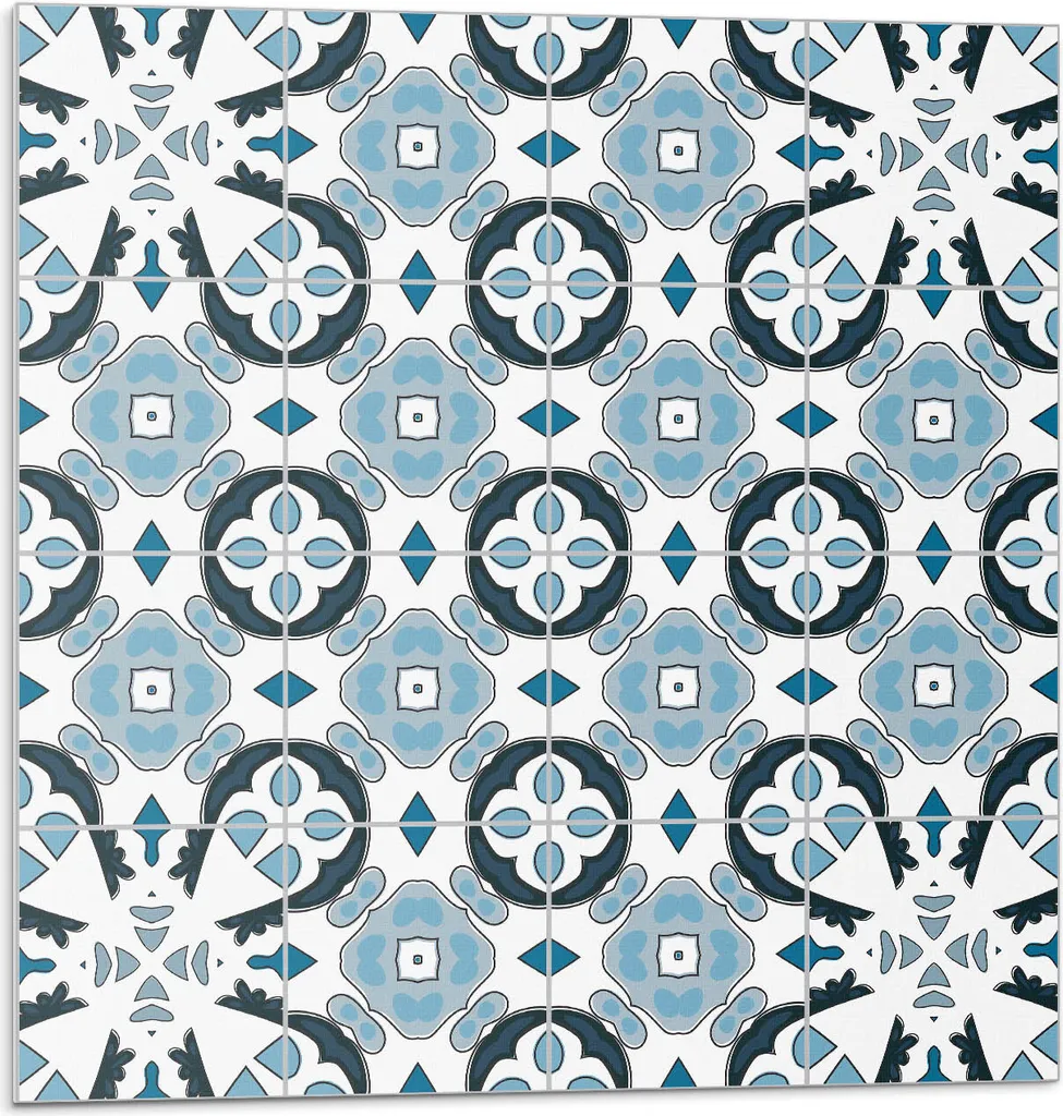 Decorazione Murale 3D Geometrica - 4 Pannelli 50x50 cm Autoadesivi