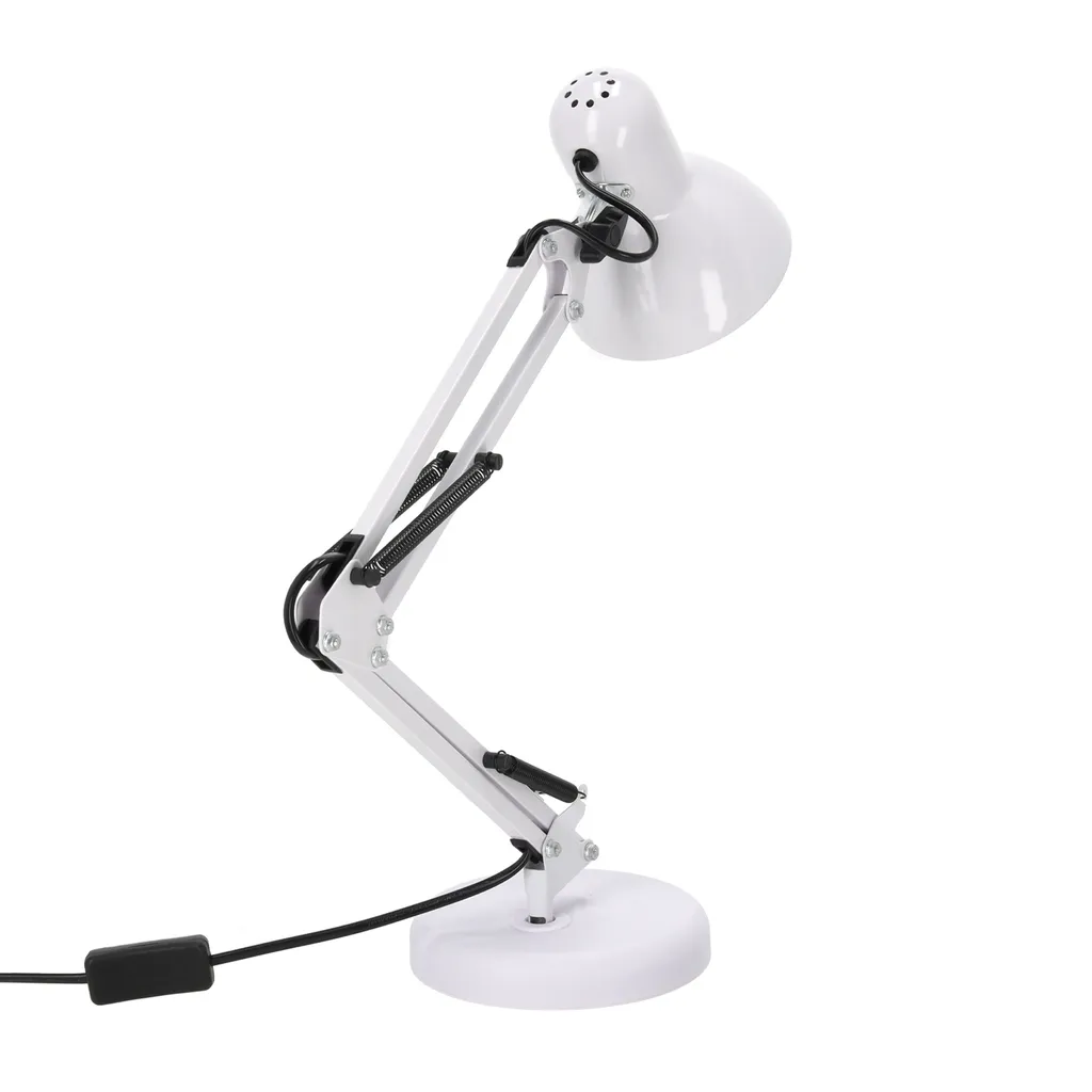 Lampe de travail flexible AURIQ 2-en-1 blanc métal avec fixation pince - 3