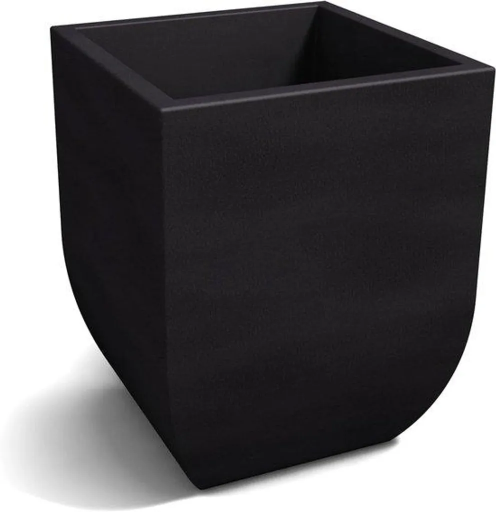 Bac à fleurs carré Graphite 29 cm - Jardinière haute pour Terrasse et Salon