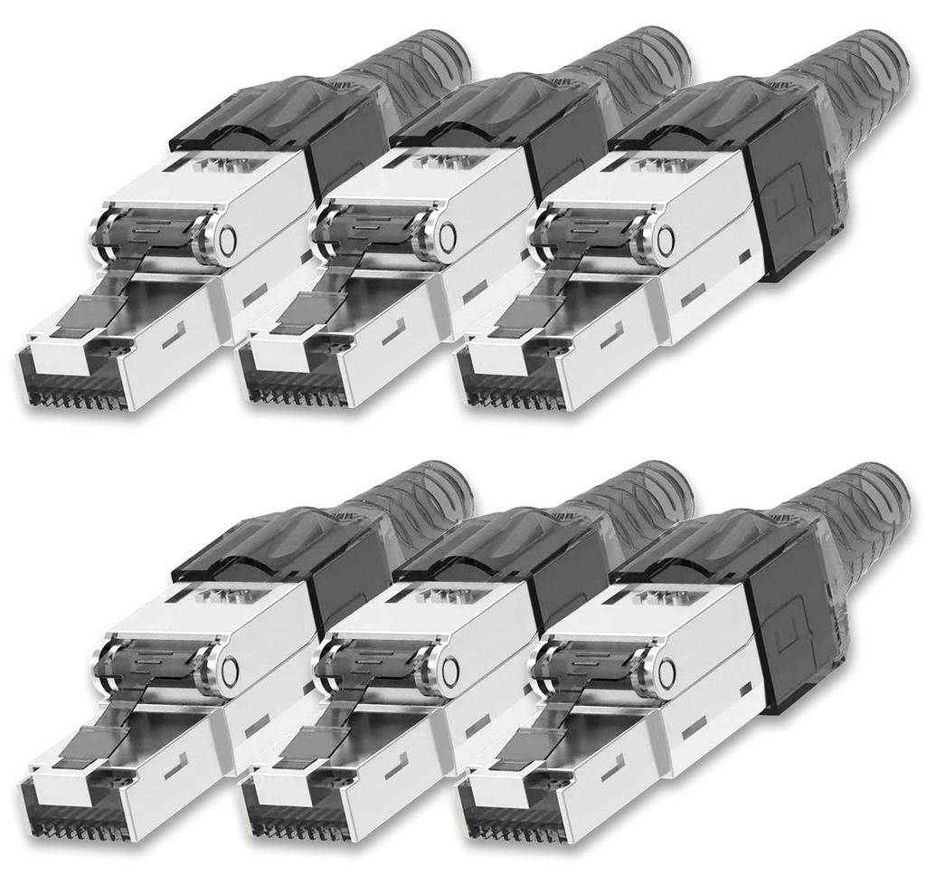 NEXMEX 6x Netzwerkstecker Cat 7 CAT7 RJ45 Stecker Produktbild 