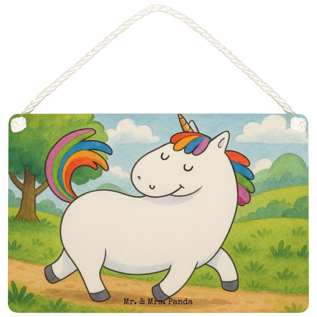 Mr. & Mrs. Panda Wandbild Holz Einhorn Stolzieren Design DIN A5 - Weiß - Geschenk, Schild, Türschild, Reiten, Einhörner, wandtafel, Unicorn, Rei...