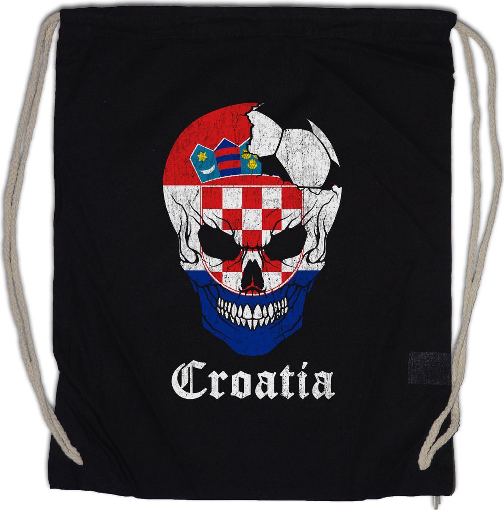 Urban Backwoods Croatia Football Skull I, Turnbeutel, Farbe: Schwarz