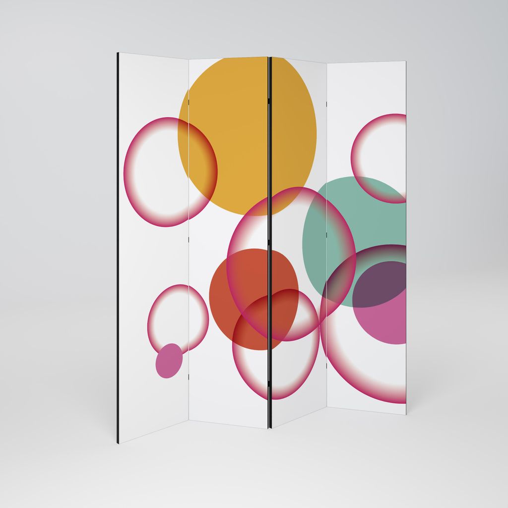 SpaceRebels Paravent Raumteiler - 4-teilig Raumtrenner, Druck 2-Seite - Raumtrenner - Trennwand Wohnung - Room Divider - Spanische Wand Deko Modern...