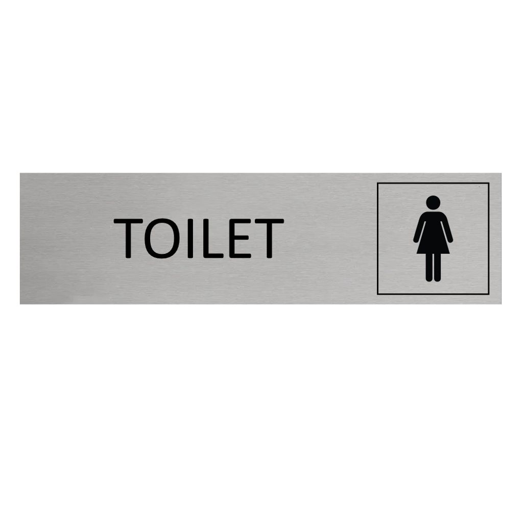 CombiCraft Aluminium Türschild Toilet Damen 165x45mm mit Produktbild 
