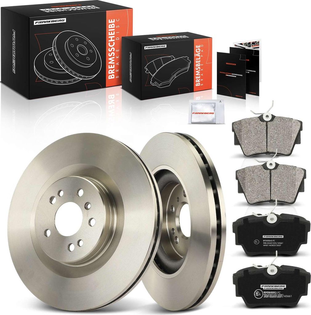 Frankberg 2x Bremsscheiben 4x Bremsbeläge Hinterachse für Opel Vivaro B Vivaro Combi Vivaro Renault Trafic III