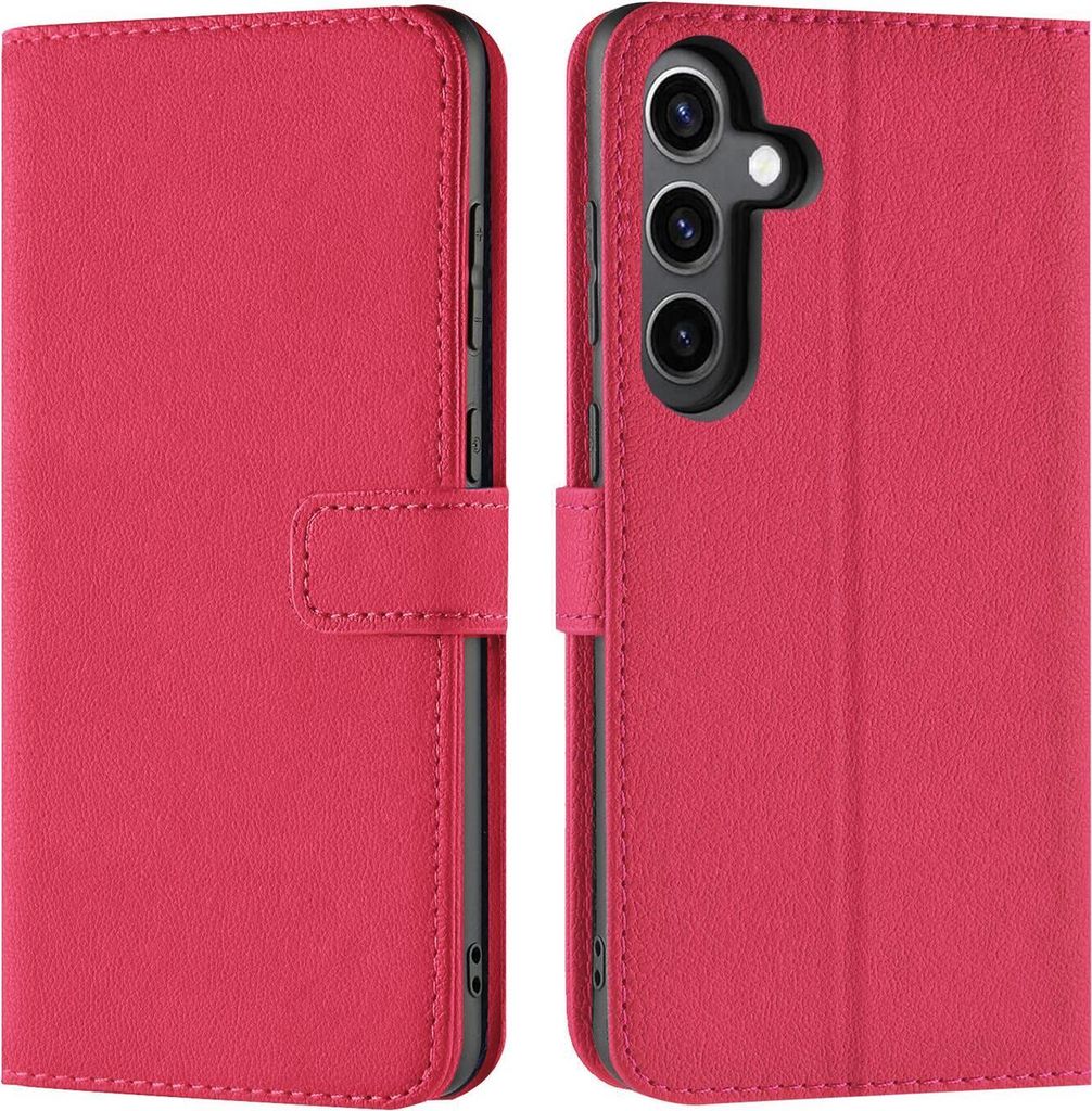 Conie Klapp Tasche für Samsung Galaxy S24 Plus Kartenfach Rundumschutz Hülle in Pink