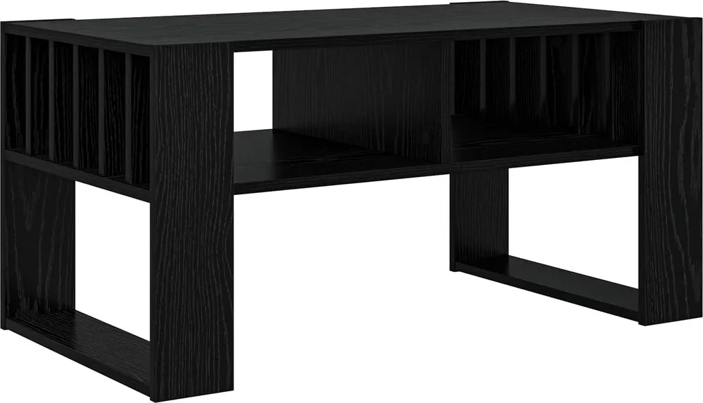 vidaXL Tavolino da caffè in rovere nero 92 x 49,5 x 45 cm Materiale a base di legno