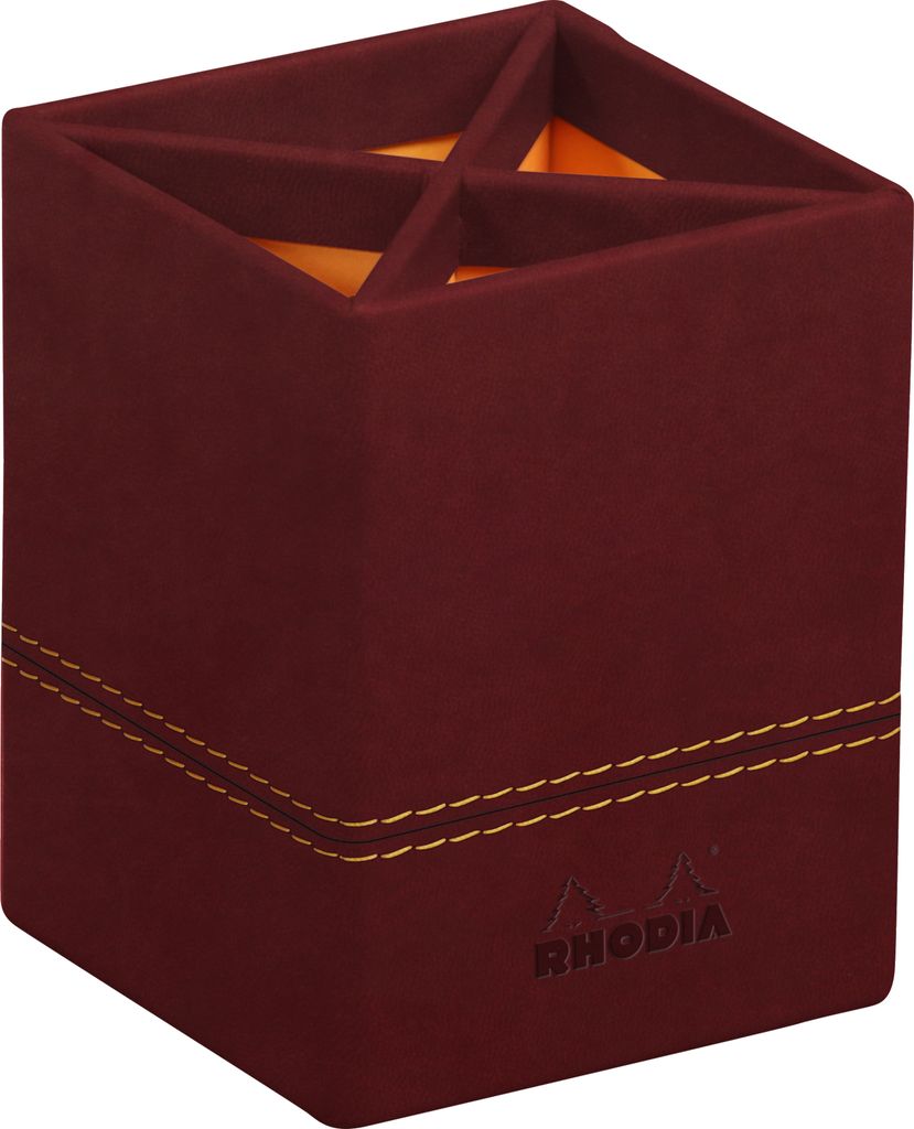 RHODIA Stifteköcher aus Kunstleder weinrot