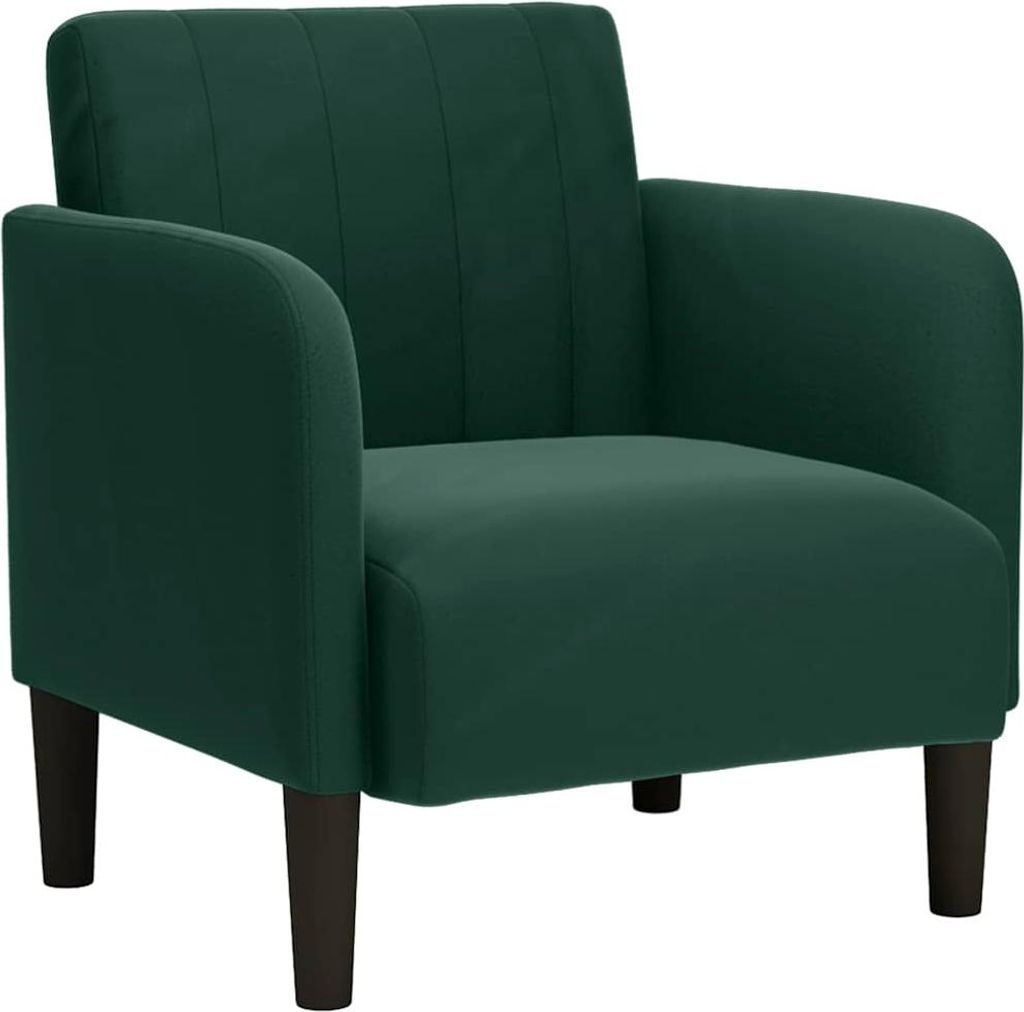 vidaXL Poltrona con braccioli verde scuro 54 cm in velluto Immagine del prodotto 