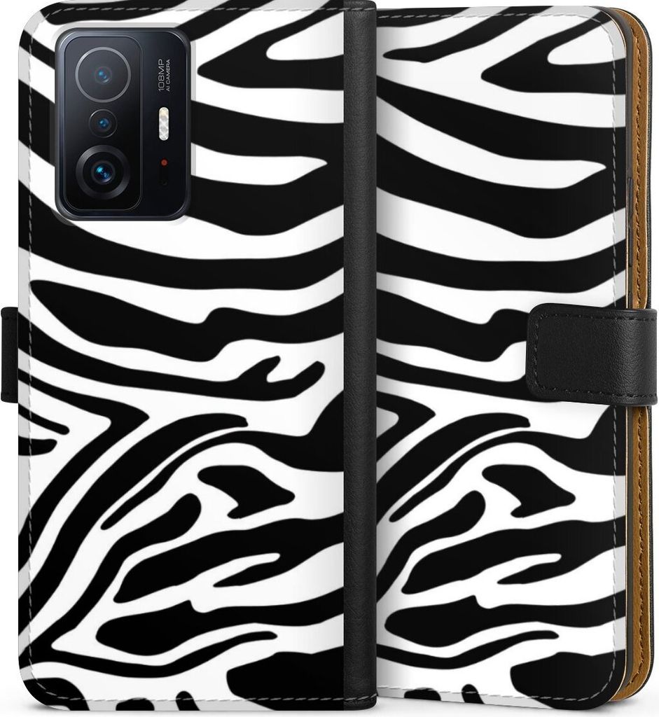 DeinDesign Klapphülle für Xiaomi 11T Pro 5G Handytasche Lederhülle Tasche Animal-Look Animalprint Zebra