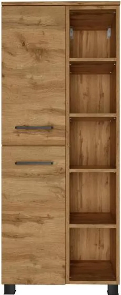 Armoire Malvo 55cm finition Chêne : gain de place et double portes - 3