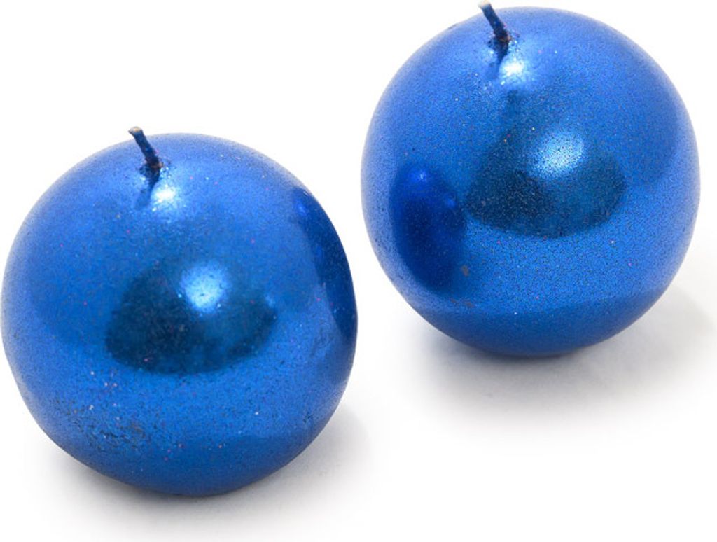2er Set KERZENKUGEL BLAU 4,5 cm blau Produktbild 
