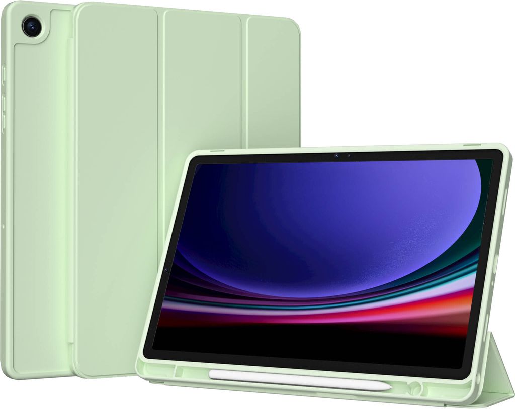 Accezz Smarte Klapphülle aus Silikon Samsung Galaxy Tab A9 Plus - Hellgrün
