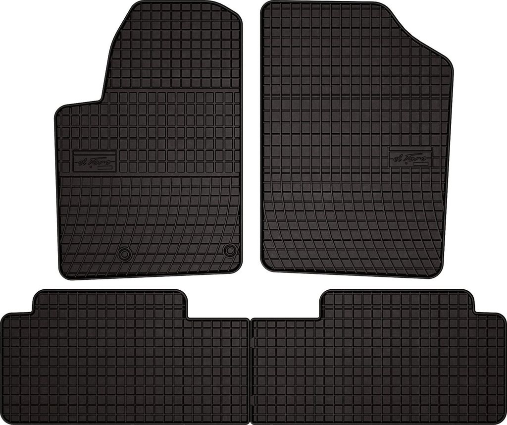Gummifußmatten passend für Peugeot Partner I (Kombi, Tipi, Bj. 1997-2010) – schwarz, passgenau, mit Befestigungen set 4 Stk. - Gummi-Automatten