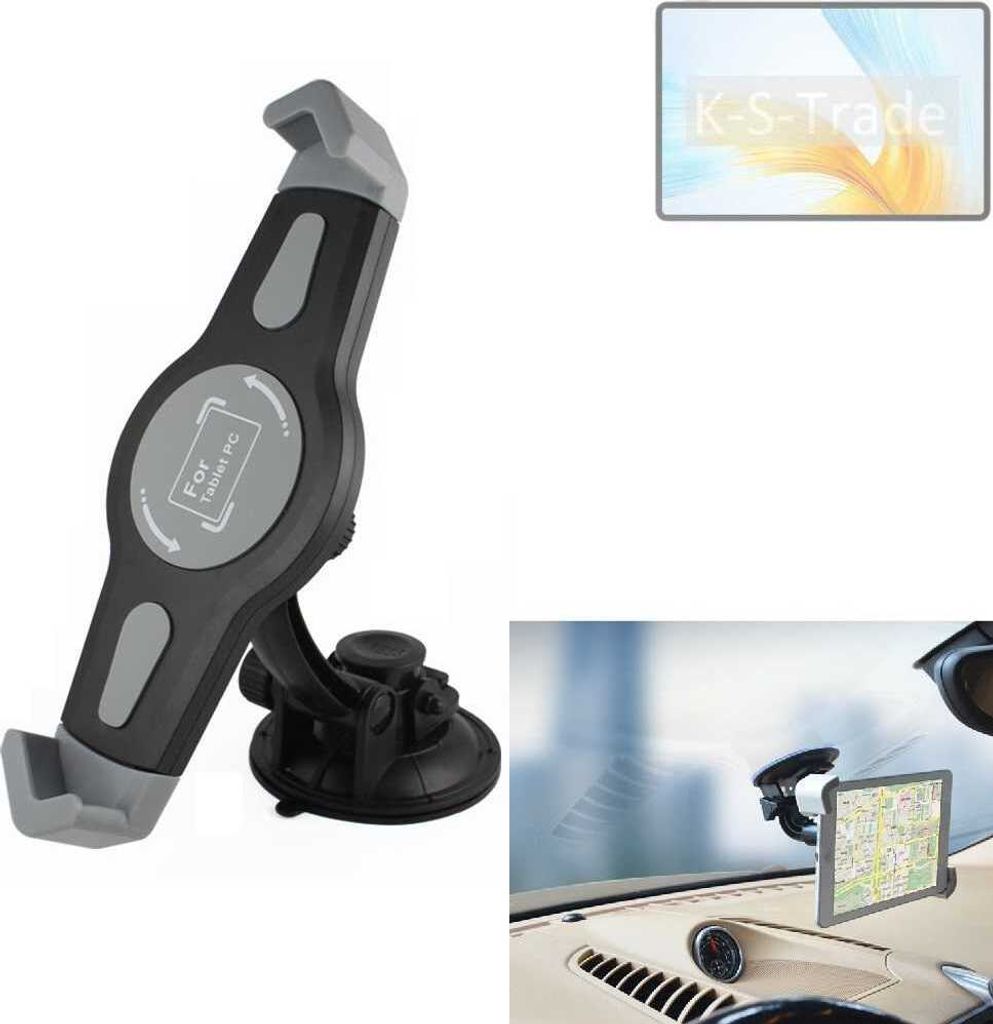 K-S-Trade Scheiben-Halterung für Tablets kompatibel mit Honor MagicPad 13 KFZ Tablet Saugnapf Auto Halterung Windschutzscheibe Holder Halter