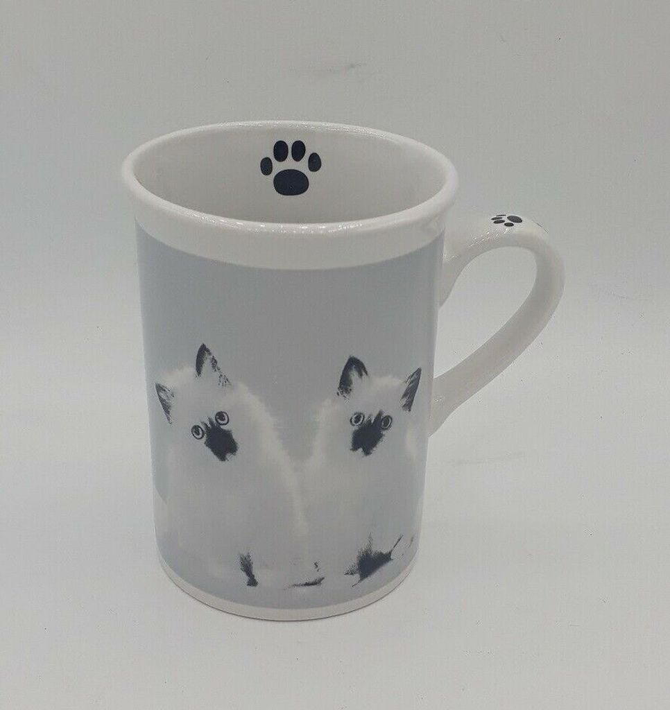 Katzen Tasse 0,25L Becher Sammler Kaffeetasse schwarz-weiß Tatze Tier Küche Katzentasse