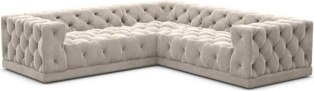Samtstoff Ecksofa Meliva Sand