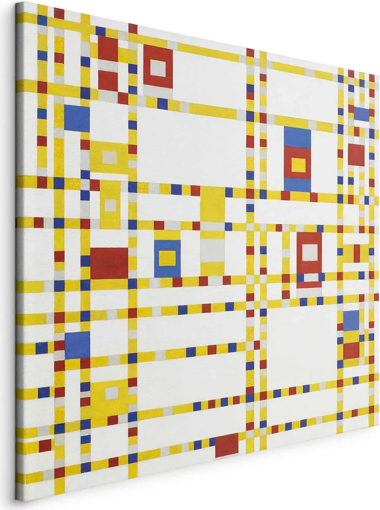 Quadro in tessuto non tessuto - Broadway Boogie Woogie (Piet Mondrian) 60x60 cm Riproduzioni l-G-10334-b-a