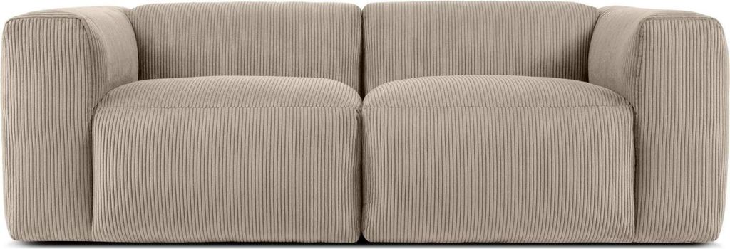 KONSIMO 2-Sitzer-Sofa mit extrem weicher und bequemer Sitzfläche "BUFFO", beige, Kordstoff, Modern ,210x73x96 cm