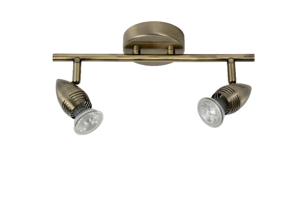 CARO-LED Plafonnier double Bronze 2x5W GU10 2700K - Design minimaliste