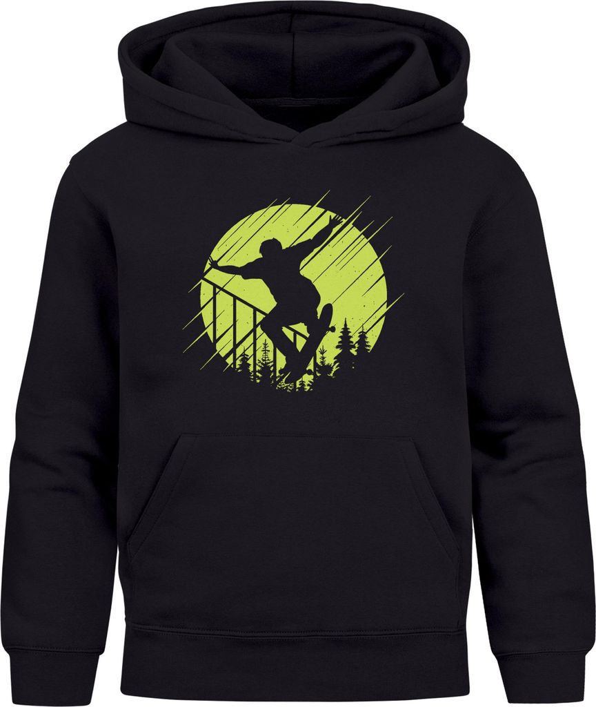 Kinder Hoodie Skateboard Motiv Skater Kapuzenpullover Jungen Mädchen Streetwear Moonworks